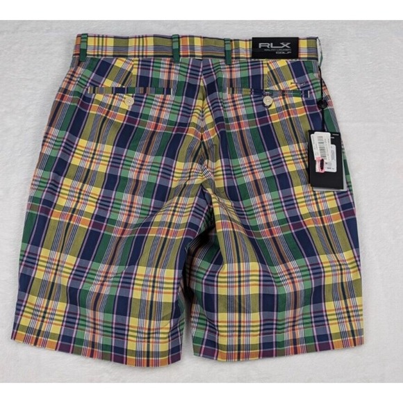 RLX Ralph Lauren Golf Plaid Chino Shorts Mens sz 30 Multicolor $98.50 NWT - Picture 10 of 11